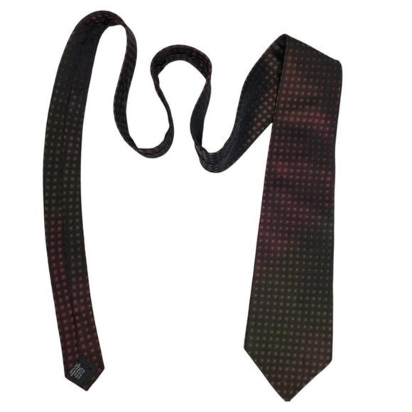 ALFANI Silk Black Colorblock Necktie - Picture 1 of 7